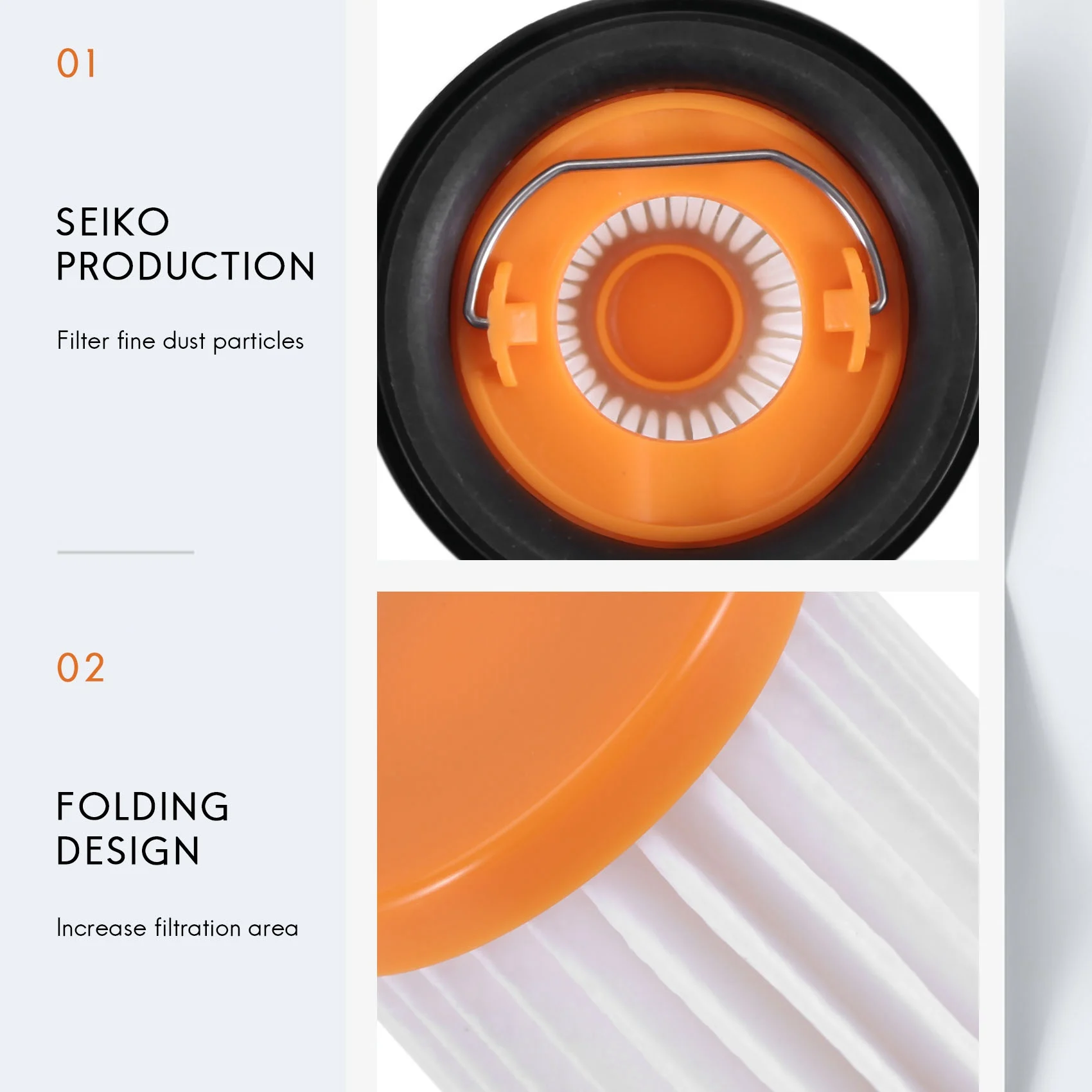 A63Z Upgrade 8 Pack Replacement Fabric Vacuum Filter For Shark W1 S87 Cordless Handheld Vacuum WV200, WV201, WV205, WV220.