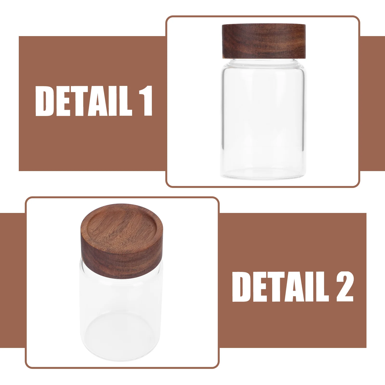 

Glass Tea Storage Milk Powder Jar Container Brown Wooden Lid Food Storage Container Food Glass Bottle Snack Cans Powder Jar