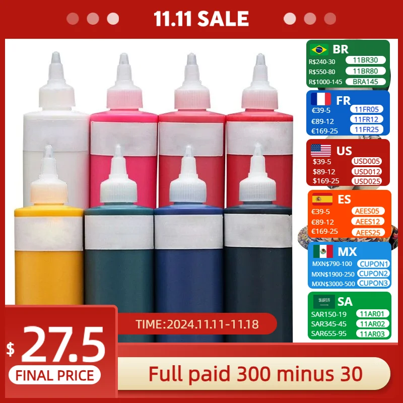 1 bottle Tattoo Ink Kit 250ml 8oz 330g Pigment kit for Lining and Shading Safe And Easy To Use, Long Duration, Pure Color