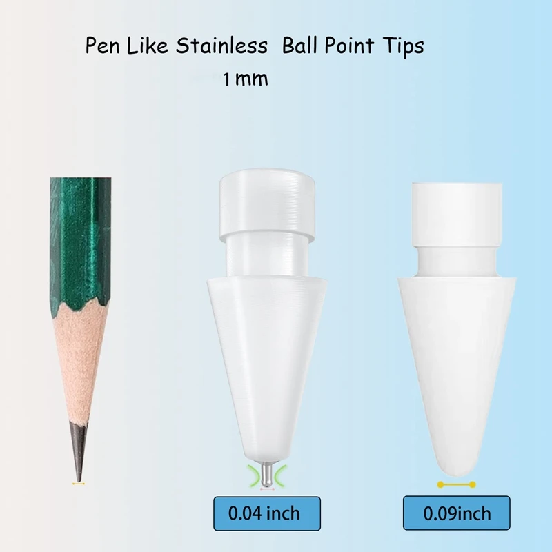 2 bloco lápis dicas para apple lápis 1st gen e 2nd gen/ipad pro lápis, 1mm nenhum desgastar ponto fino controle preciso nibs