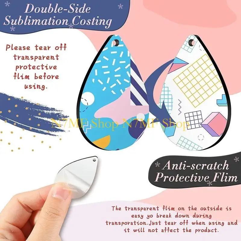 

N7MF 32 Pieces Sublimation Blank Earrings Heat Transfer Sublimation Printing Earrings