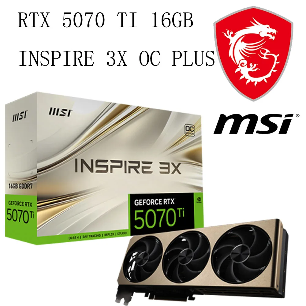 Original MSI GeForce RTX 5070 Ti 16G INSPIRE 3X OC PLUS Graphics Card Gaming Smart Standalone