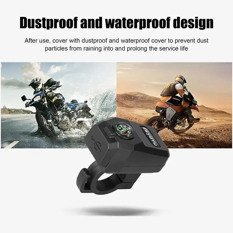 Motorcycle USB Fast Charger USB Socket Fast Cellular Charger Waterproof Compass Phone Motor Bikes For Motorcycle Accessories