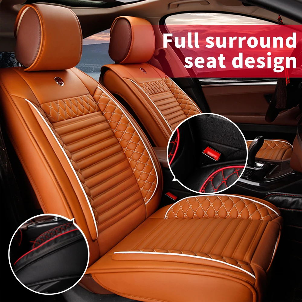 

Универсальные чехлы на передние сиденья из кожи, подушки для автомобильных сидений, чехлы для водительского или пассажирского сидений, всесезонные универсальные накладки.