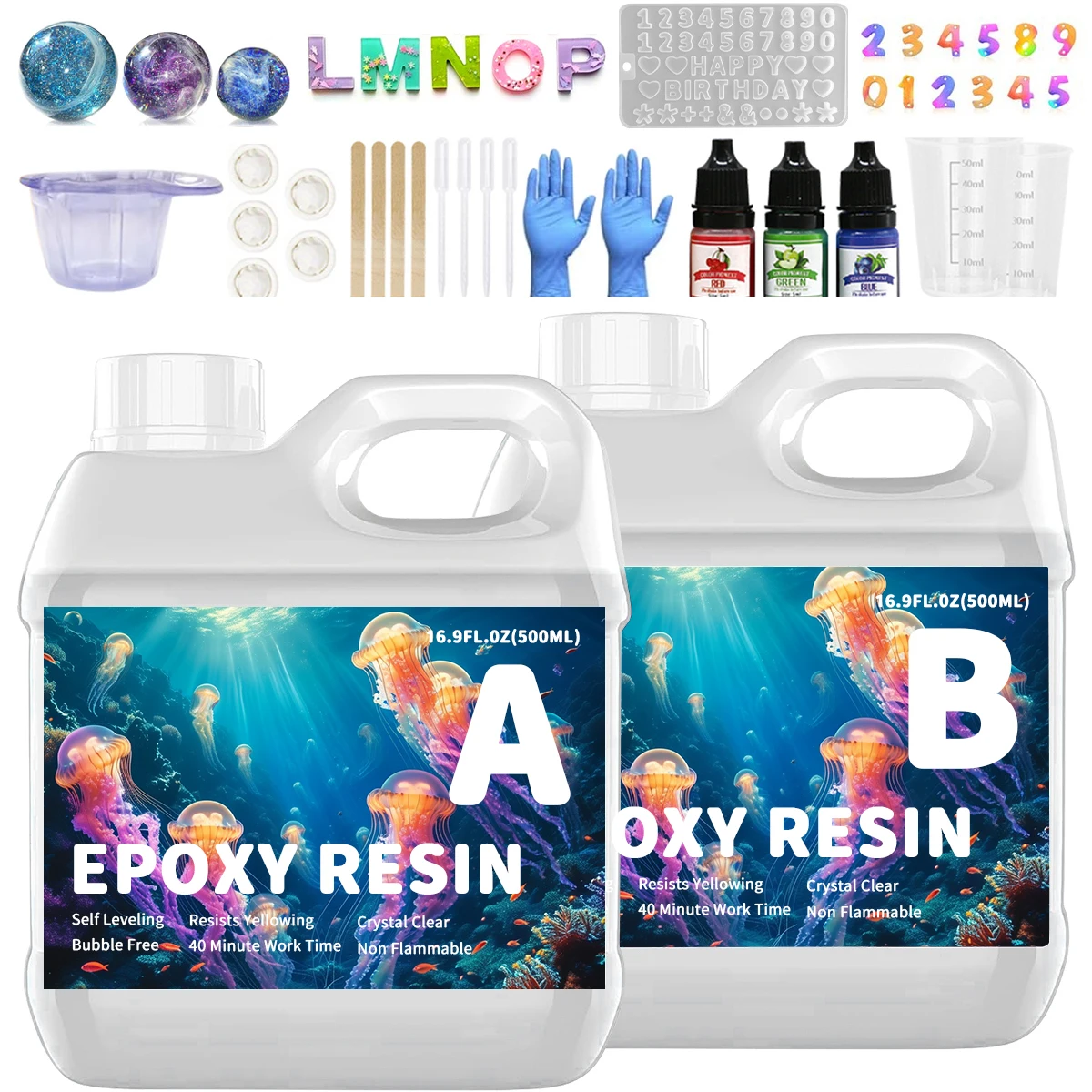 

Ethereal Shine 500ML Epoxy Resin Set - Fast Curing Artisan Grade for Handmade Masterpieces