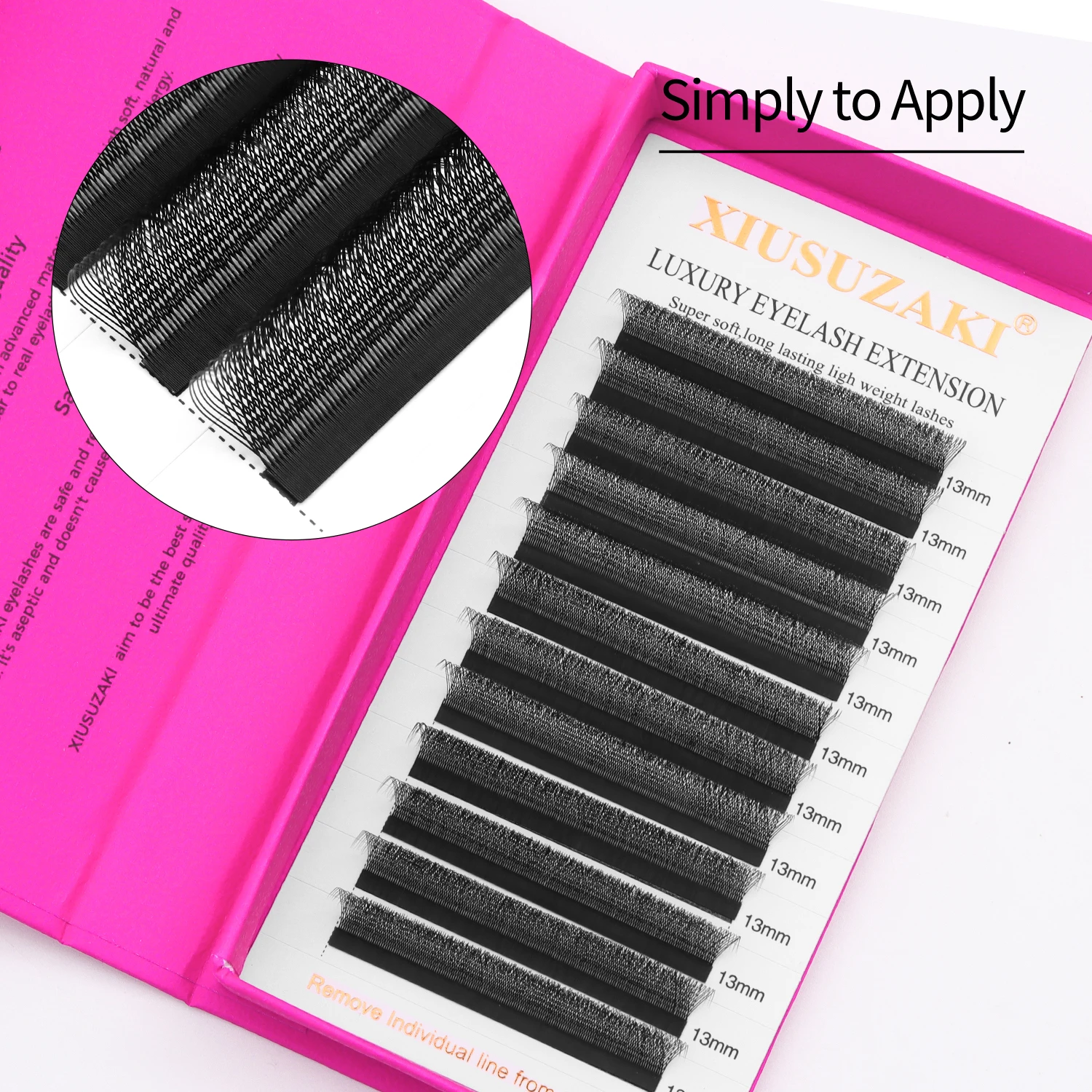 XIUSUZAKI U Estensioni ciglia 3D Ventole di volume preconfezionate Ciglia a forma di U 3D W Estensioni ciglia finte individuali Strumenti per il trucco di bellezza