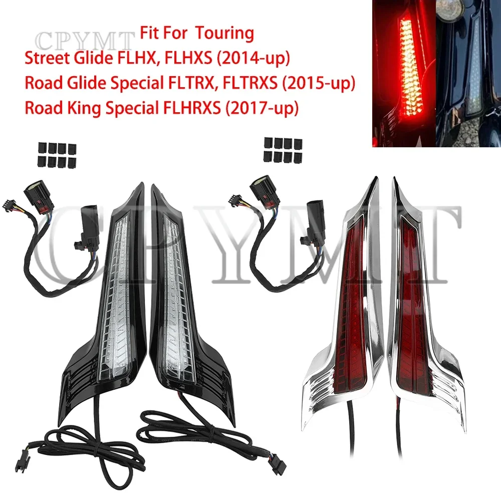 

Fit For Harley Touring Road King FLHRXS 2017-up Road Glide Motorcycle LED Brake Turn Signal Fender Lamp Filler Panel Light