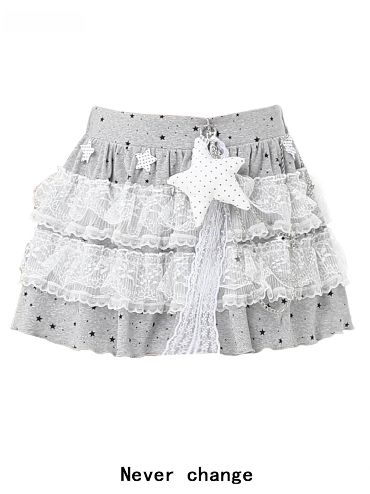 

Летняя кружевная короткая юбка для женщин в стиле Y2K с плиссировкой, вставками и принтом в стиле субкультуры, с высокой талией и эластичным поясом