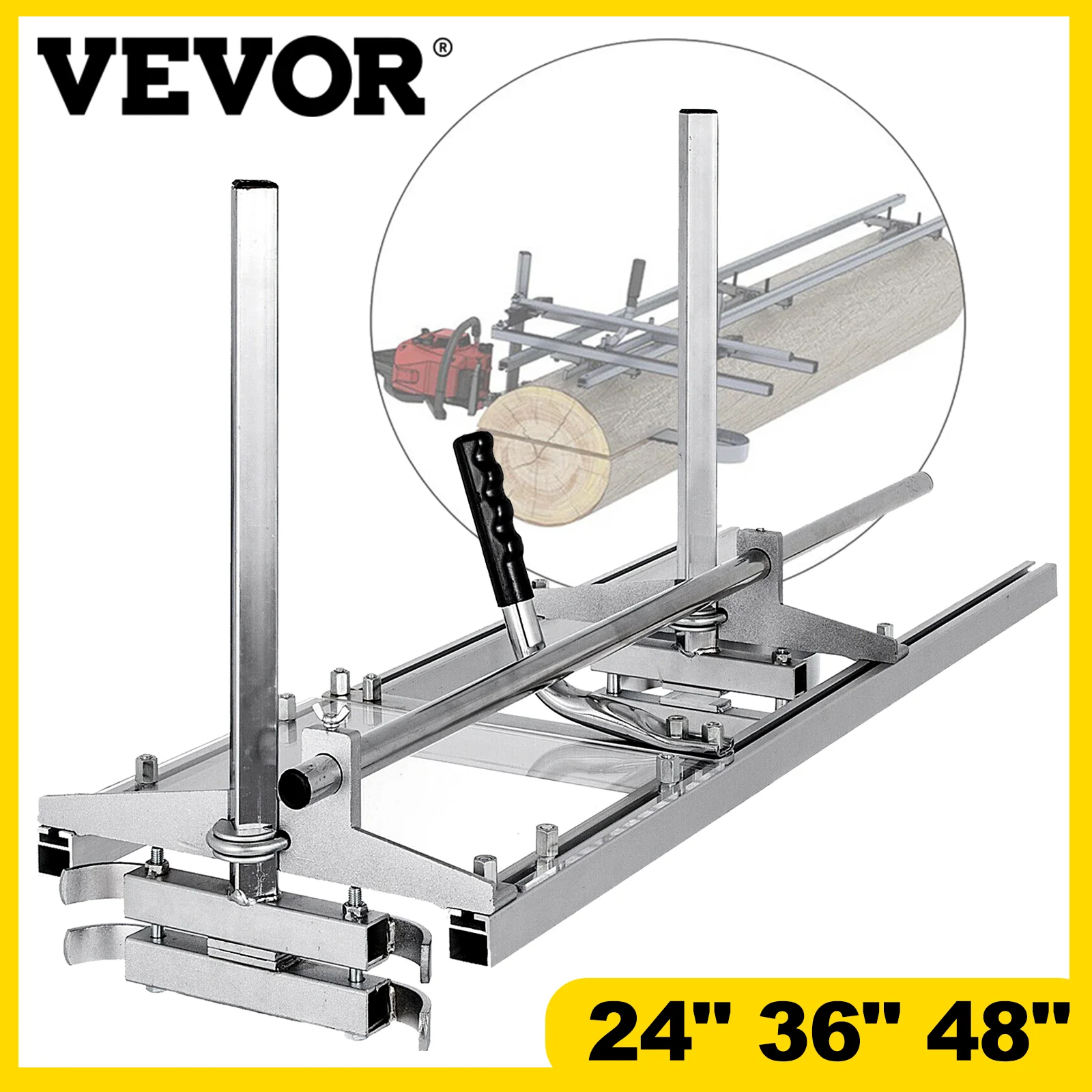 VEVOR Chainsaw Mill Planking Milling 24 36 48 Inci Panduan Batang Kayu Pemotongan Kayu Portabel Penggergajian Aluminium Rantai Baja Saw Mill