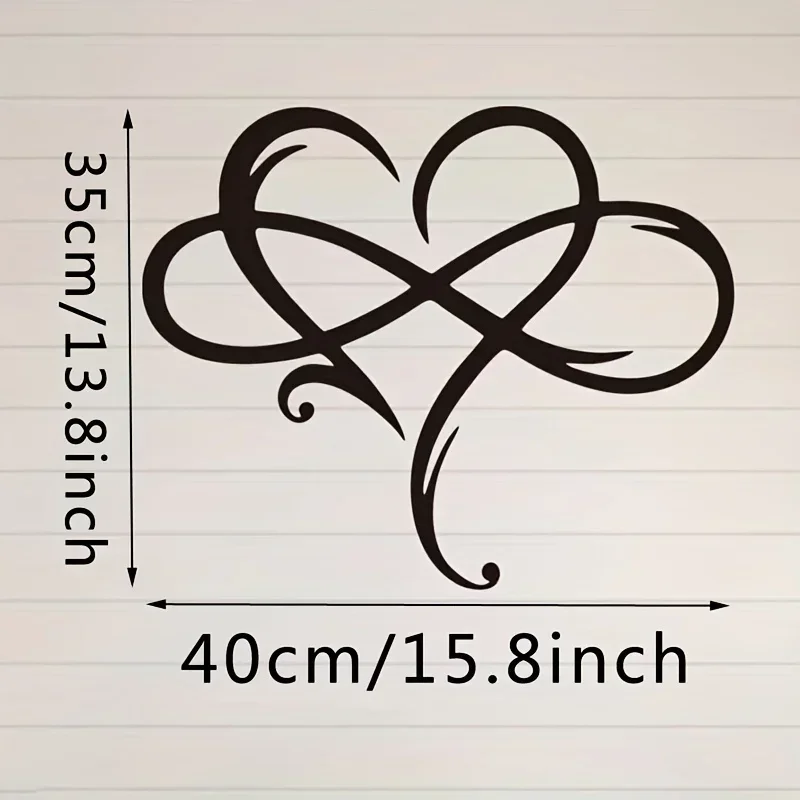 Metal Infinity Heart Wall Hanging Decoration Art Eternal Love Infinite Heart-shaped Home Decoration Livingroom Wall Mounted