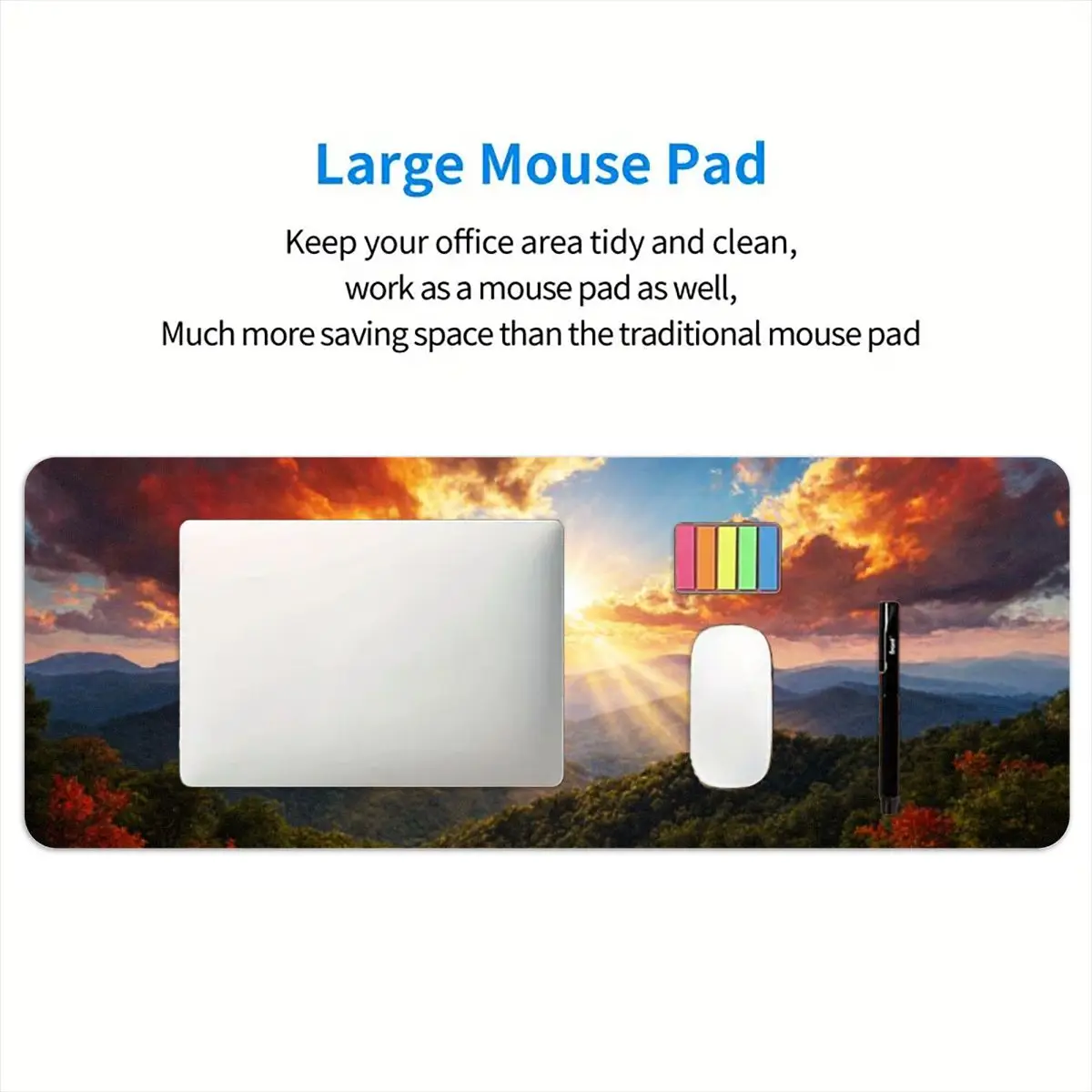 1 Piece Sunset Mountain Landscape Gaming Mouse Pad, Anti-Slip Base, HD Print, Perfect for Office and Gaming Use #5