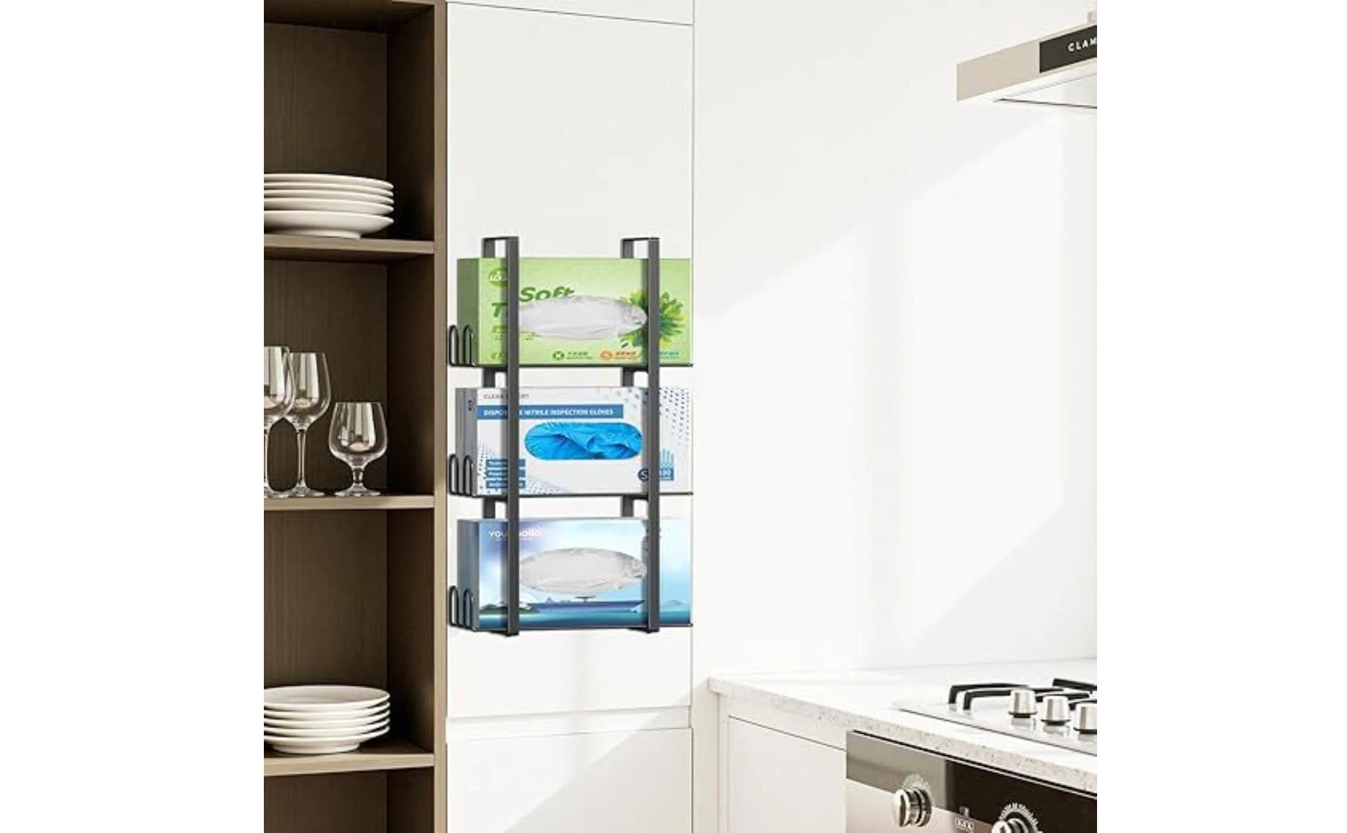 Wall-Mounted Storage Rack Space-Saving Three-Tier Storage Rack Wall-Mounted Organizer Narrow Slim for Labs, Kitchens