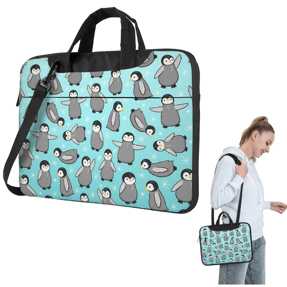 

Penguin Chicks Laptop Bag Shockproof Case Computer Bag 13 14 15.6 Inch Crossbody Notebook Pouch For Macbook Pro Air
