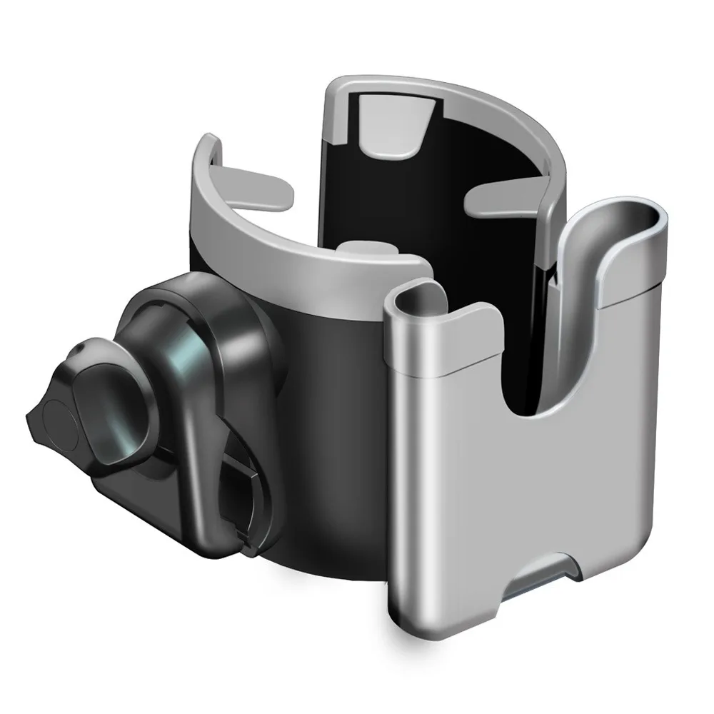 

Multi-function Stroller Cup Holder Rotatable with Phone Holder Wheelchair Bracket Anti-Slip Adjustable Water Cup Holder Commute