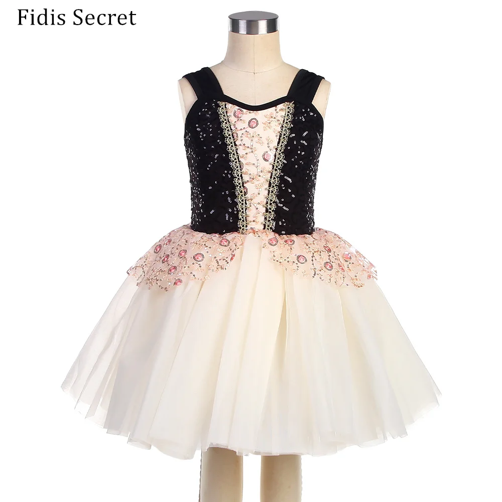 

Shining Sequins Child Ballet Performance Tutu Costumes,Kids Ballerina Stage Competition Puffy Skirt Dance Wear,Girls Party Dress