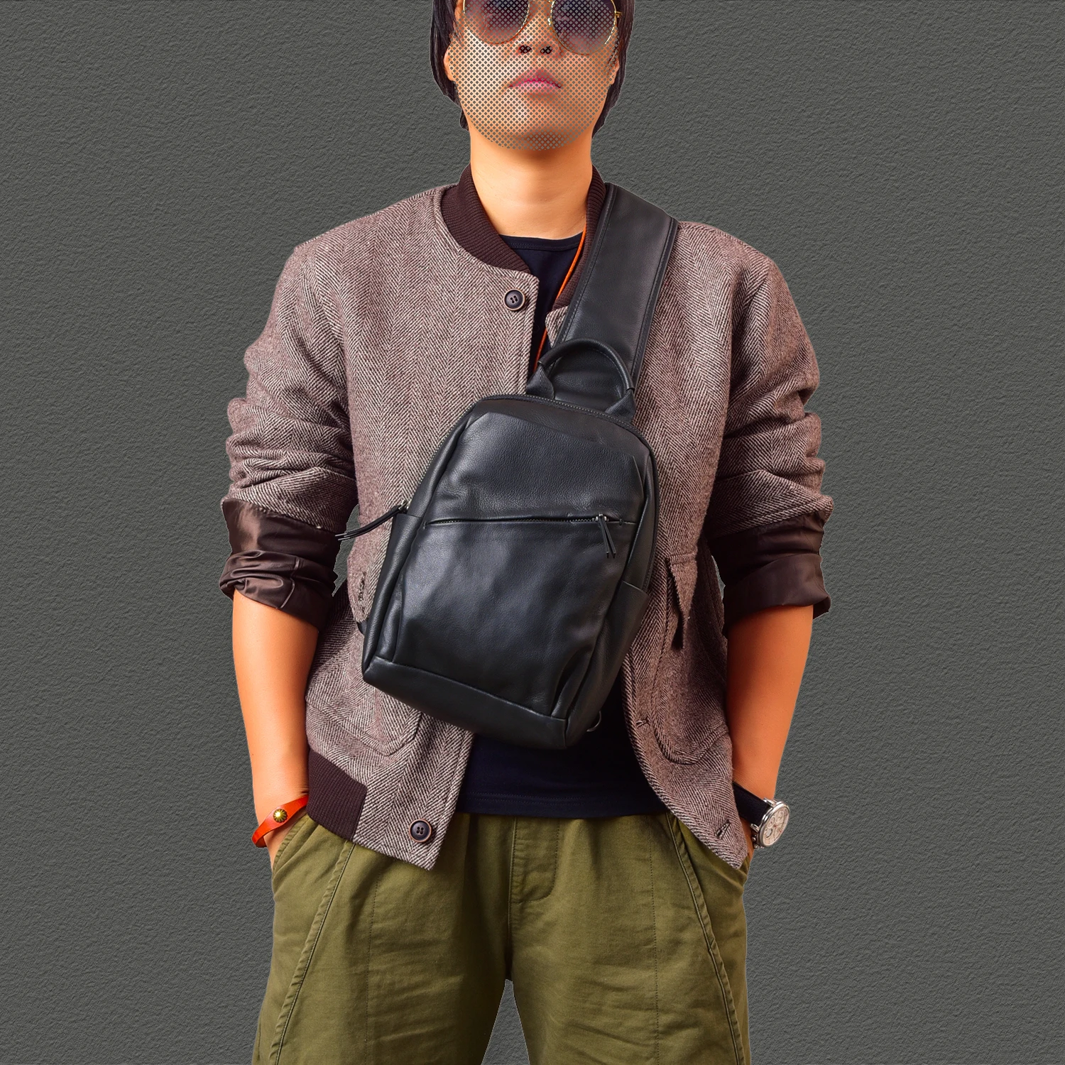 

Повседневная спортивная роскошная мужская нагрудная сумка первого слоя из воловьей кожи, дизайнерская черная сумка через плечо из натуральной кожи ручной работы для выходных и вечеринок