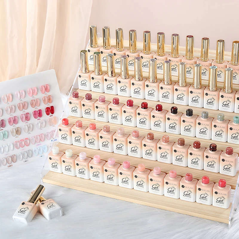 UR SUGAR 15 ml schwarzer Gelee-Gel-Nagellack, durchscheinend, rosa, milchig weiß, Nagelgel, Maniküre, UV-LED, semi-permanent, Soak-Off-Nagellack