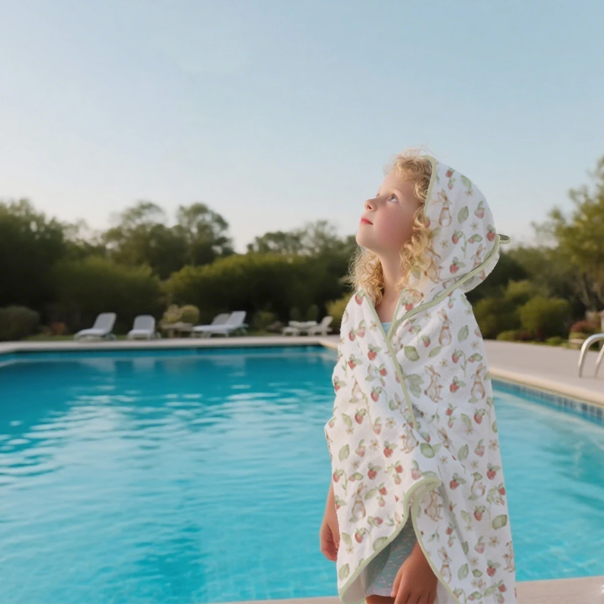 

Elinfant 100% Cotton Baby Hooded Bath Towels Soft Cozy Bath Towel With Hood For Beach Bathroom & Beach