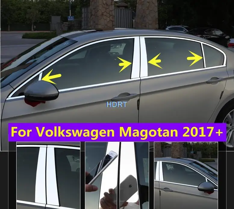 

Для Volkswagen VW Magotan 2017 2018 2019 2020 Стайлинг автомобиля дверь окно средняя Колонка отделка молдинг центральное украшение полоса крышка