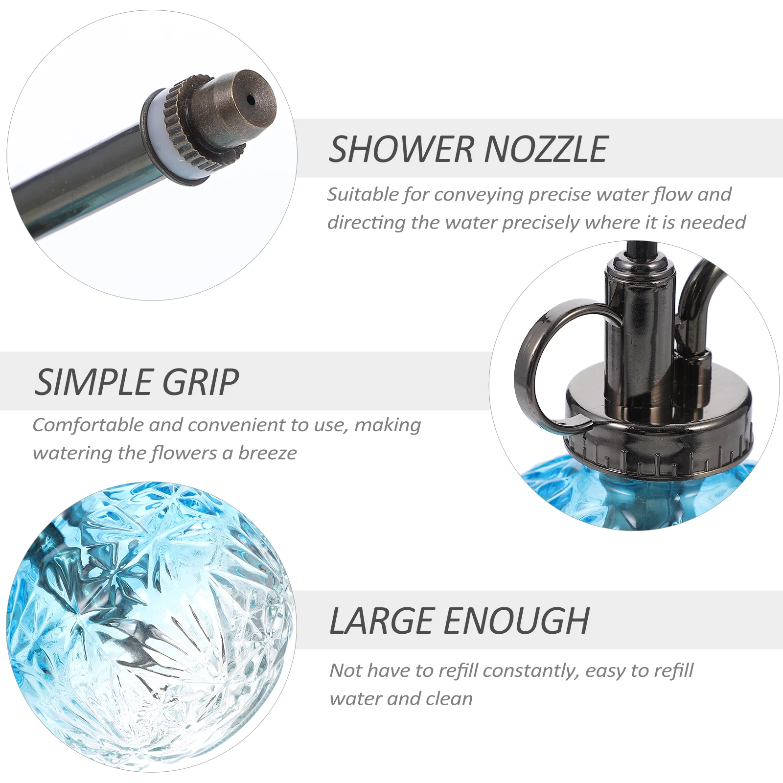 

Glass Watering Can Vintage Design for Home Garden Transparent Bottle Easy Use Plant Mister Watering Bottle