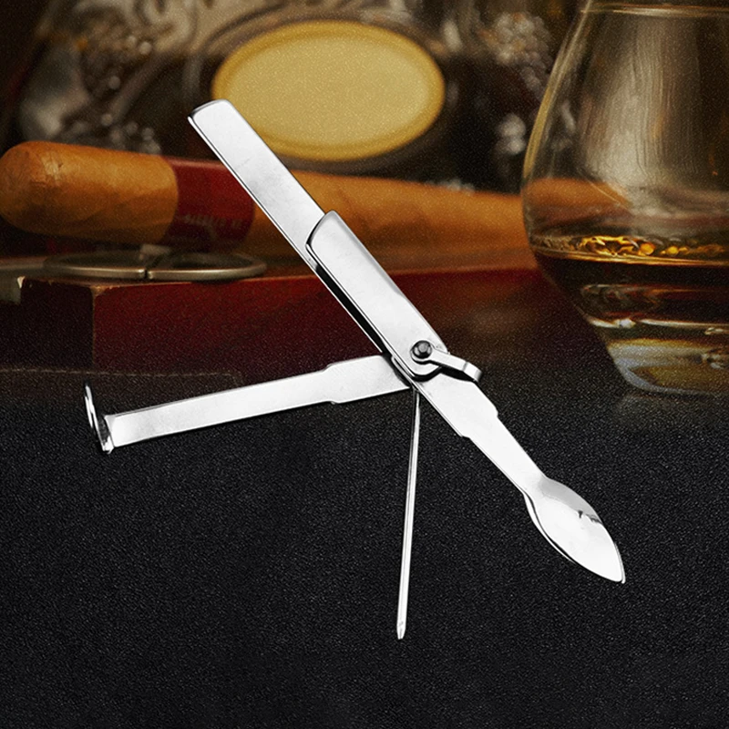 

Tobacco Pipe 3-in-1 Multifunctional Cleaning Tool Kit for Smoking Pipe Tube Cleaner with Knife Press Rod Pick Rod Scraping Spoon