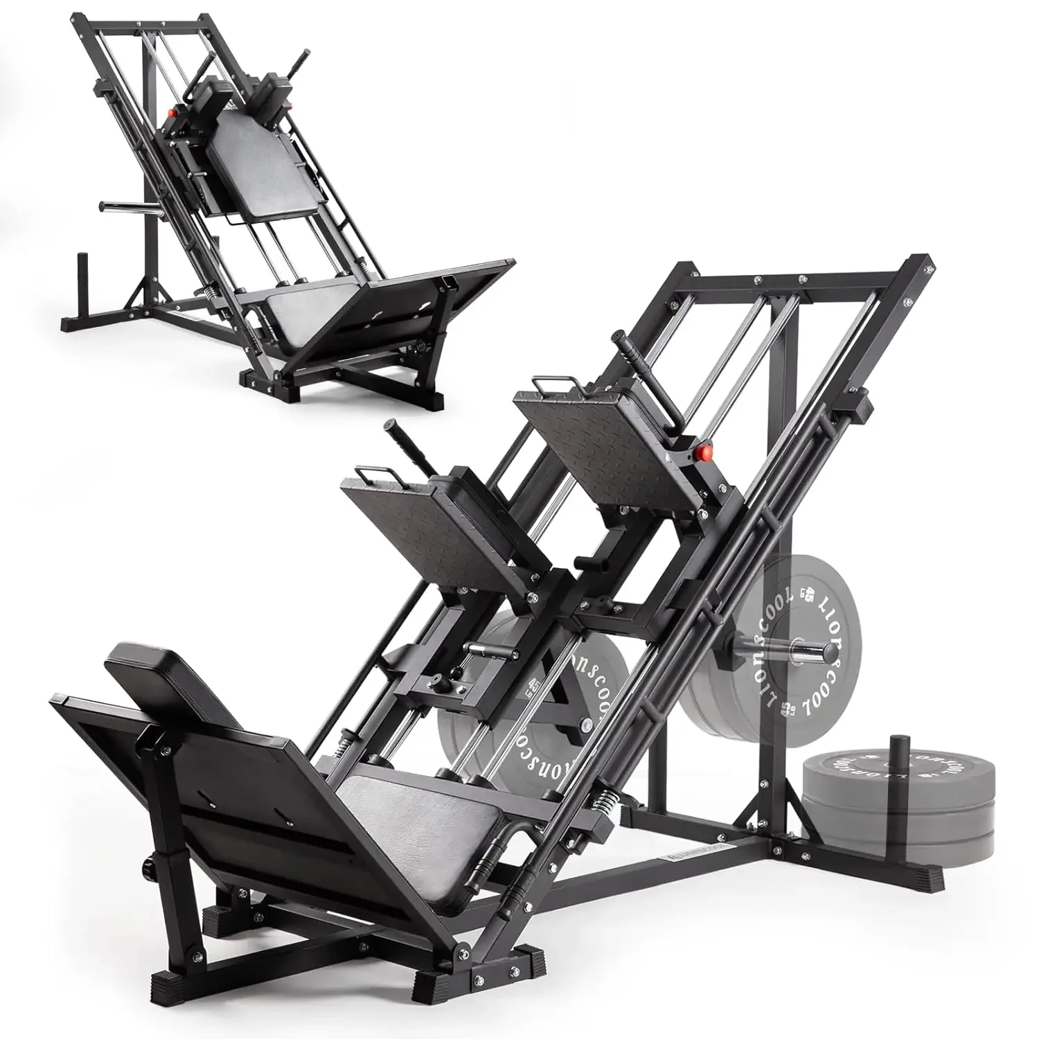 

Upgraded 3-in-1 Leg Press Hack Squat Machine with Weight Storage, Professional Adjustable Iso-Lateral Trainer with, Customized