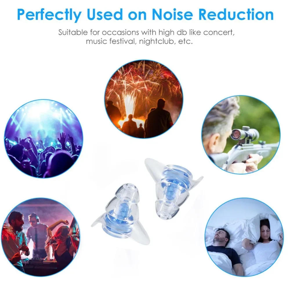 1 Pair Noise Cancelling Earplugs For Sleeping Study Concert Hear Safety Noise Reduction Earplug Ear Protector Silicone Ear Plugs