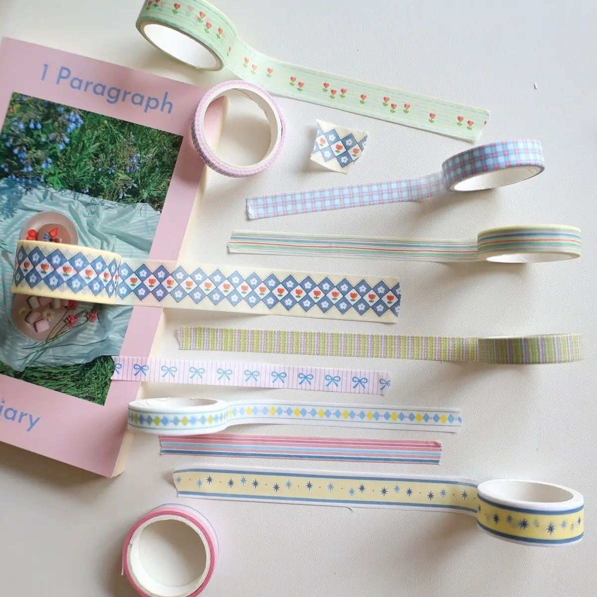 

MINKYS New 3M 9pcs/lot Washi Tape Scrapbooking Journal Scene Frame Decoration Cute Sticker School Stationery