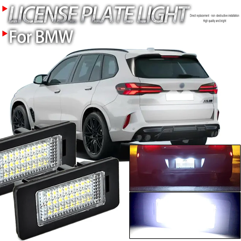 2PCS For BMW E39 E60 License plate Light Canbus No Error Led Number License Plate Light For BMW E90 E91 E92 E61 E60 E70 E71
