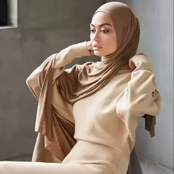 New Muslim Women Jersey Hijab Solid Color Head Wrap Scarf Fashion Headscarf Turban Islam Veil Flexible Premium Modal