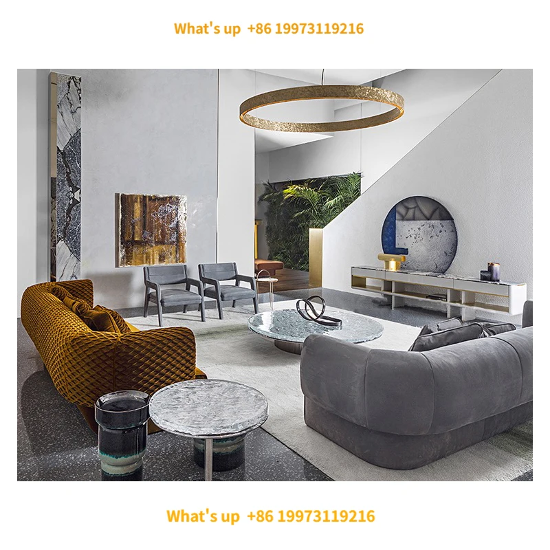 2026 Cus tom Living Room Furniture Coffee Table Water Corrugated Tempered Glass Countertops Round Coffee Table