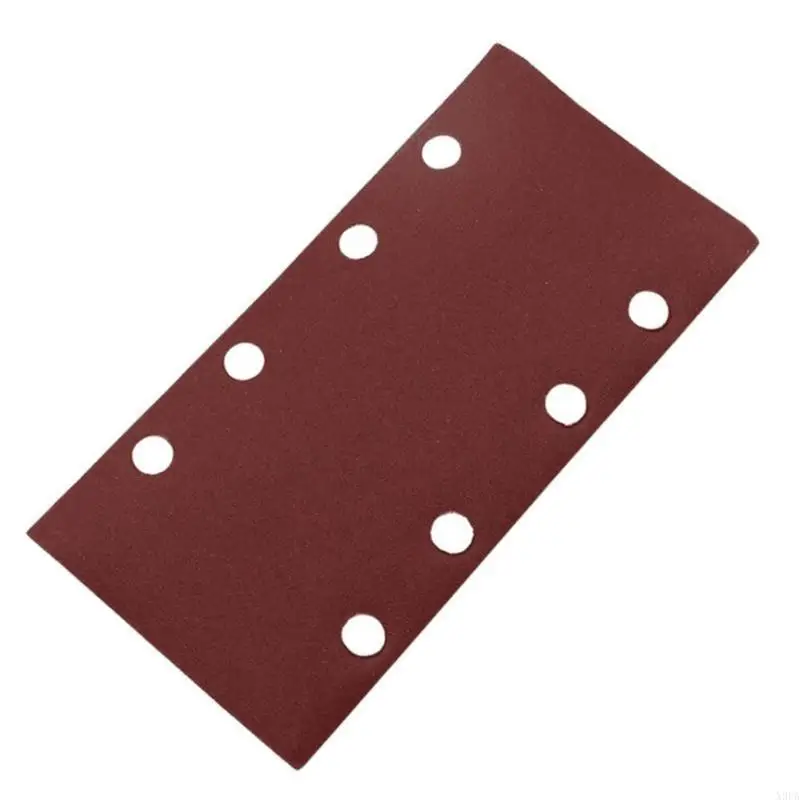 X9FA 8 Hole Flocking Sandpaper Rectangular Self-adhesive Polishing Grinder Sandpaper Hook and Loop Pads Woodworking