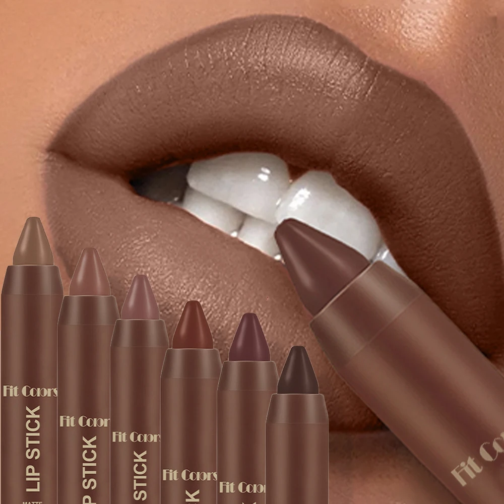 FIT COLORS Matte Soft Mist Lip Liner Lipsticks 6 Colors Smooth and Pigmented Non-Stick Chocolate Lipsticks Moisturize Lipgloss