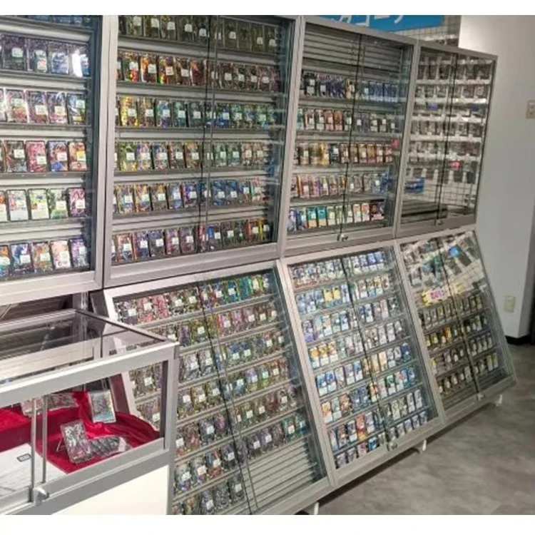 Eco-Friendly Adjustable Metal Trading Card Game Display Rack Hobby Station Floor Stand for Retail Store Shopping Display