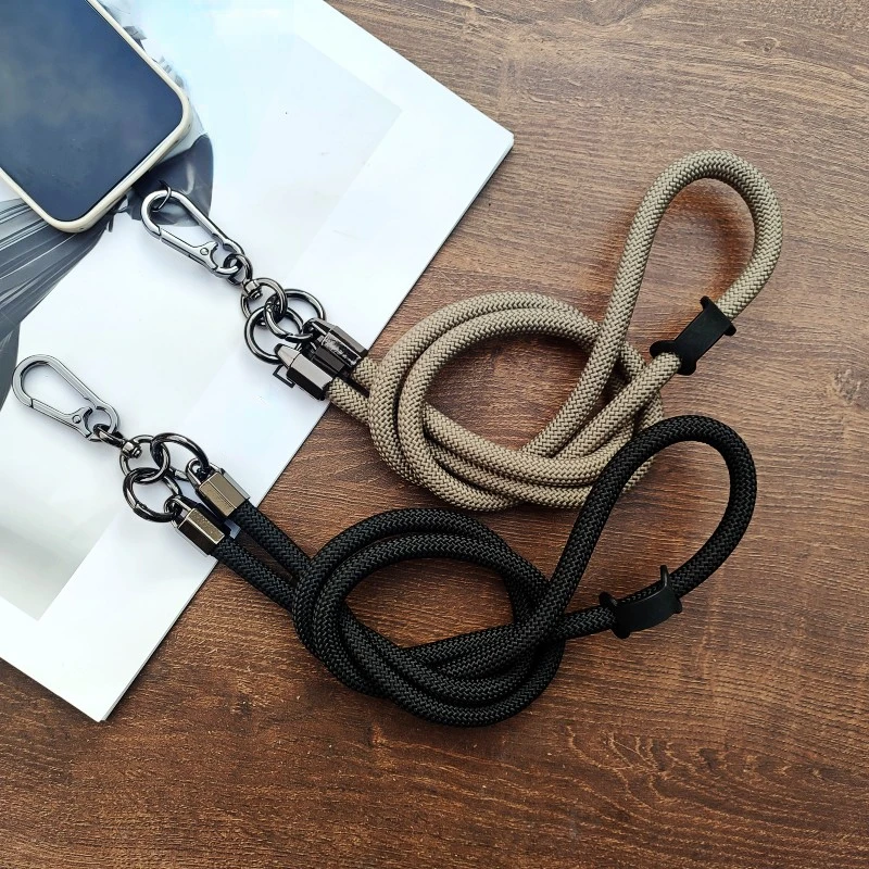 Universal 120CM Crossbody Lanyard Strap Chain For iPhone Samsung Phone Case Cover Sport Climbing Colorful Nylon Single Cord Rope