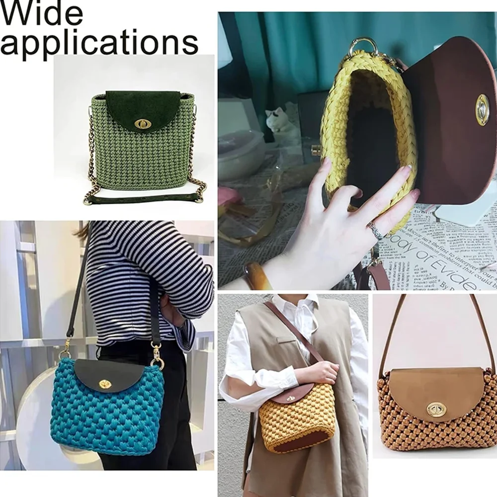 1Set Handmade Leather Bag Bottom Flap Cover Woven Set Handbag Shloulder Strap with Hardware DIY Knitting Backpack Accessories