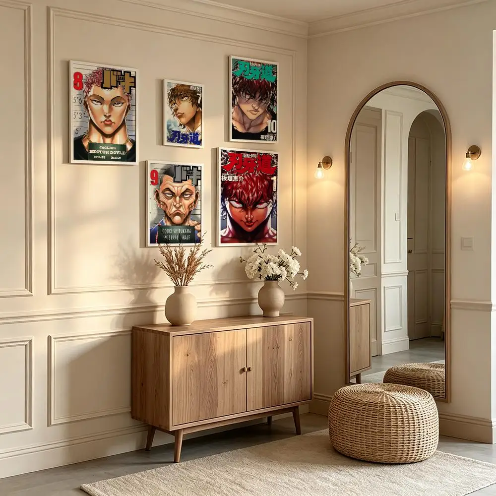 anime Baki the Grappler Poster Poster Waterproof HD Unframed Self‑Stick Decor Wall Art for Home Room Decoration Gift