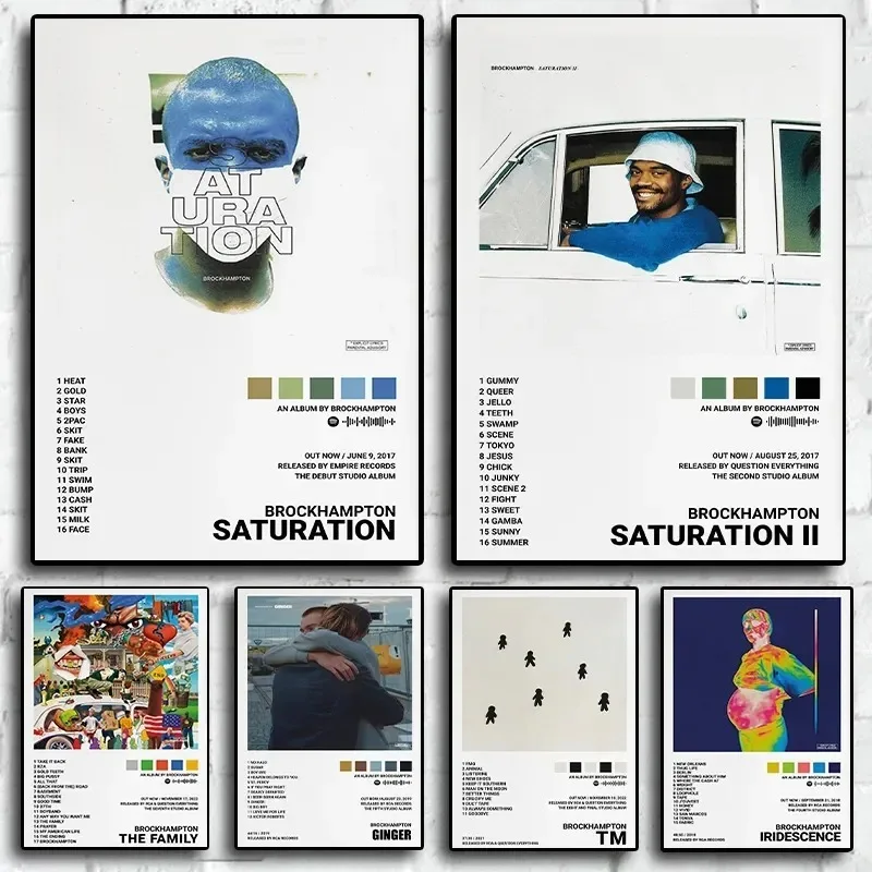 Brockhampton Hip Hop Music Album Cover Saturation Pictures for Room Bar Wall Art Home Decor Canvas Painting Print Posters Gift