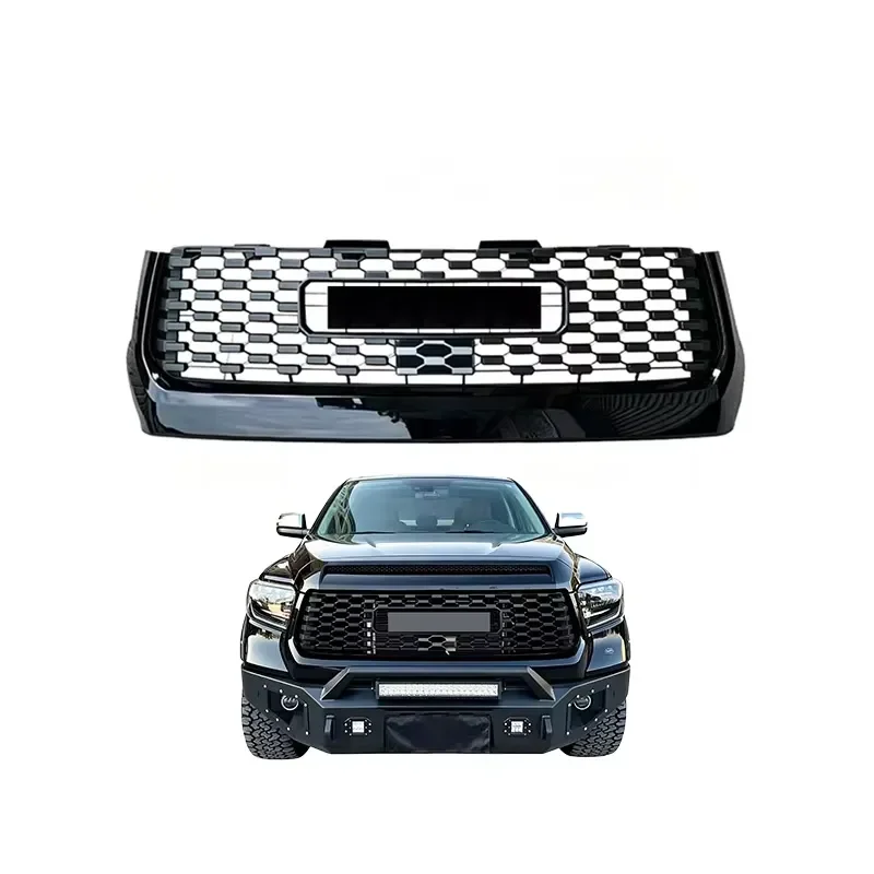for Maictop Front Grille Hood Radiator Grill for Toyota Tundra 2015-2021 Pickup Black Plated Style Car Spare Parts