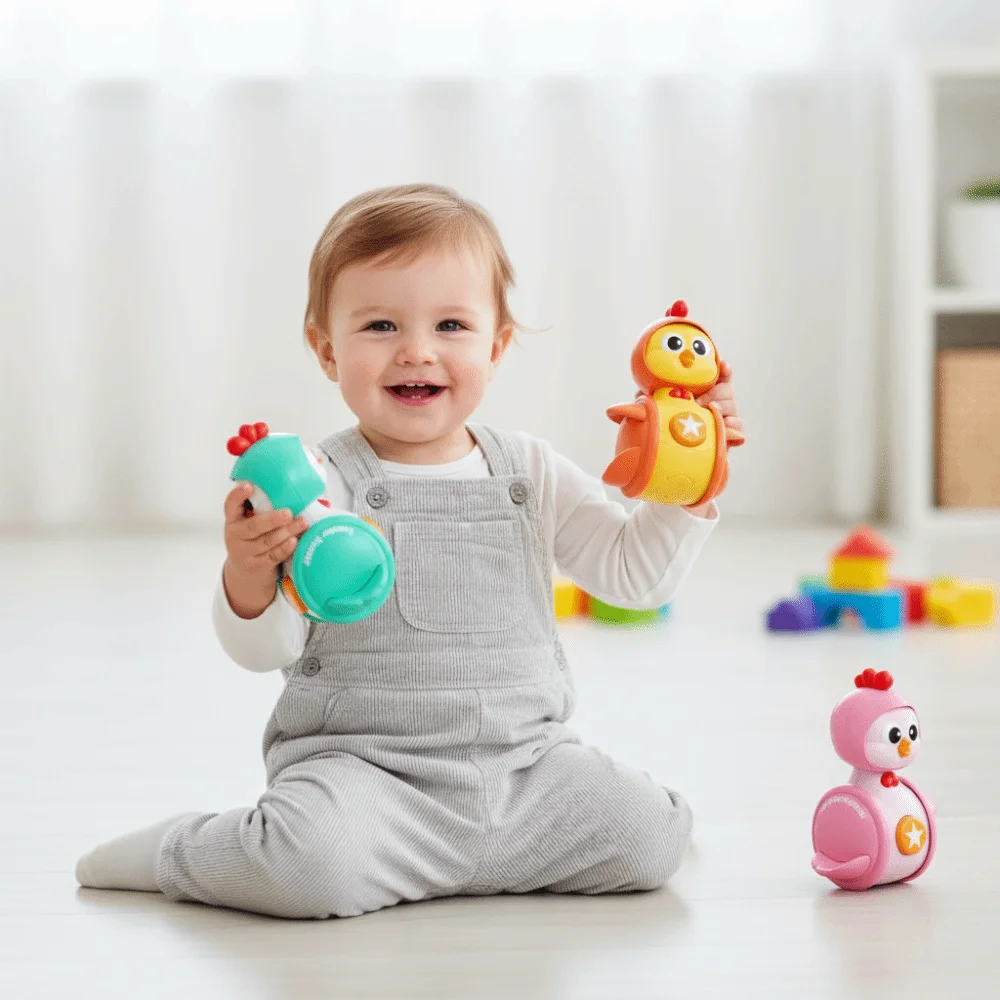 Cute Fun Design Chicken Gliding Tumbler Early Education Gliding Motion Early Education Tumbler Fun Children's Baby