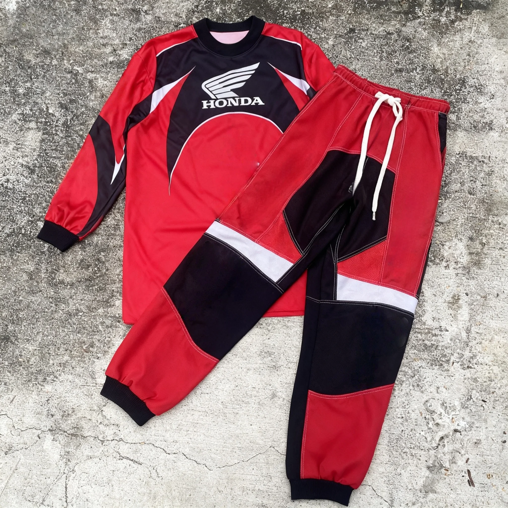 

Honda Men's Off-Road Motorcycle Long Sleeve Racing Jersey and Pants Quick Drying Breathable Outdoor Mountain Bike Top Sportswear