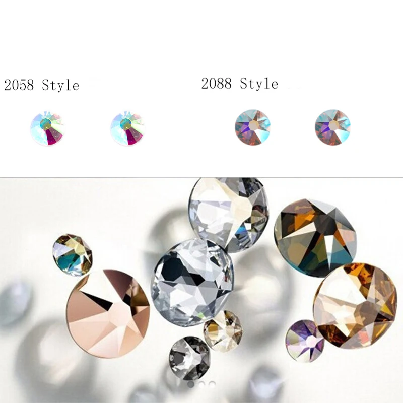 YANRUO 2088 8big 8 samll DIY Hotfix Rhinestone Crystal Stones For Making Crafts Flat Back Rhinestones Sticker Dress Bags Clothes