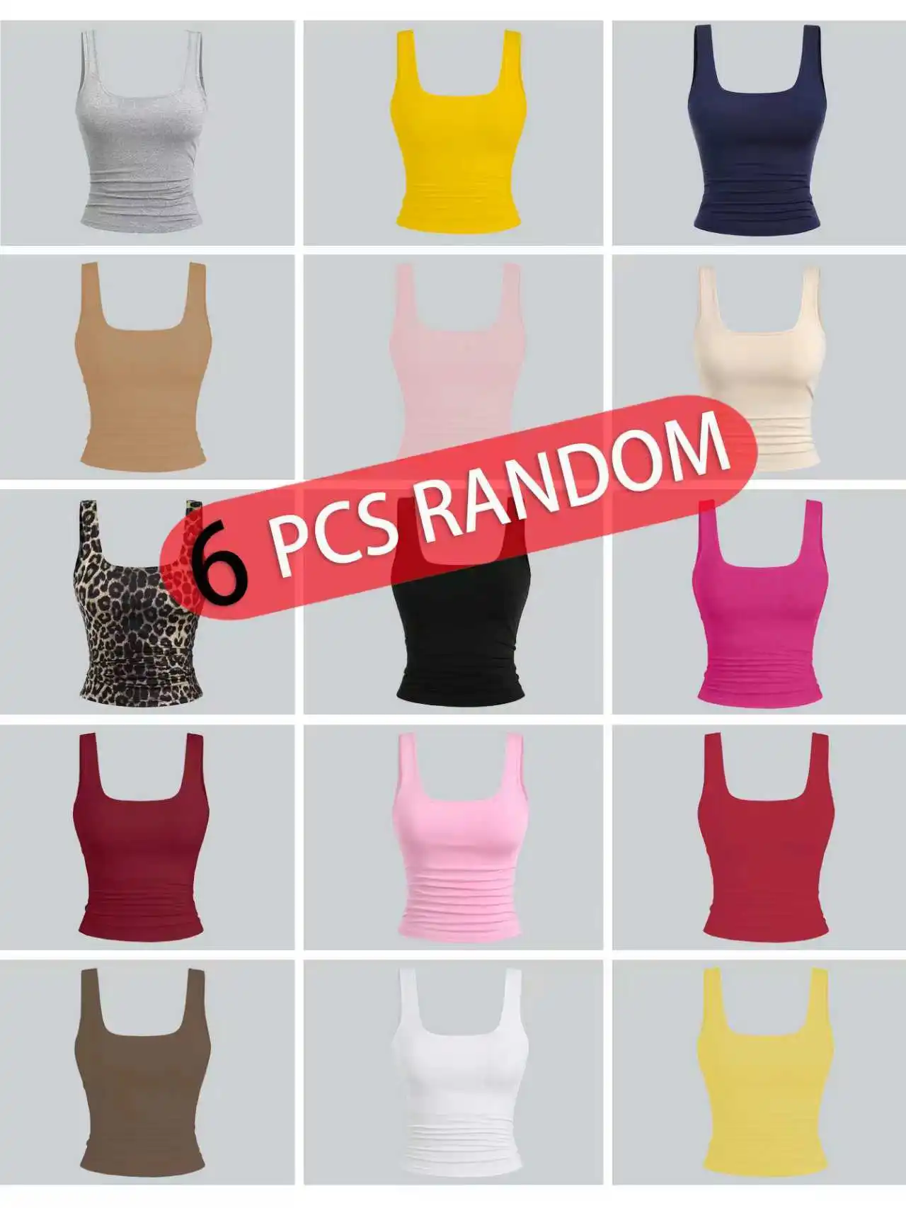 

Six-piece new style fashionable women's fitted versatile casual comfortable round-neck pullover (colors are random)