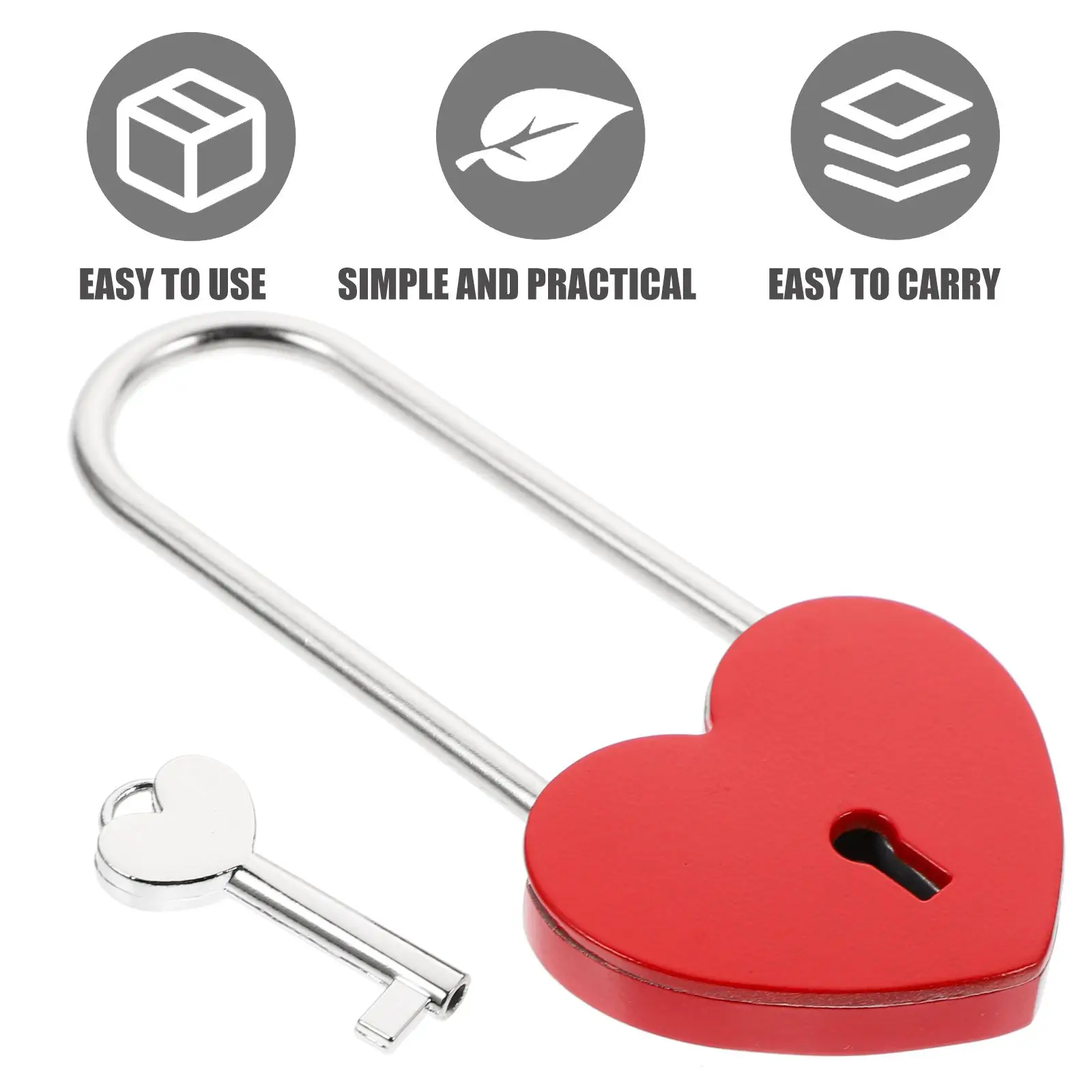 Heart-Shaped Lock Padlock Mini Size Durable Rust-Proof Multi-functional Security Lock for Suitcase Drawer Cabinet