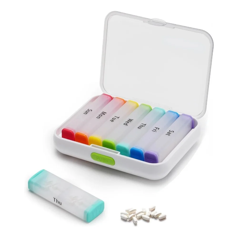 

New Hot Portable Weekly Premium Pill Cases Box Organizer Storage 2 Times A Day 14 Grids for Medicine Vitamin Supplements FishOil