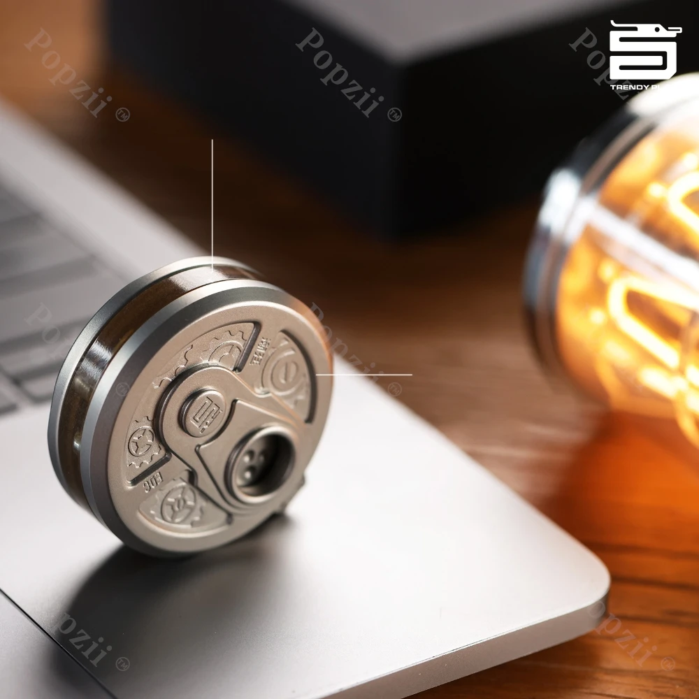 CHAOTING Revolver EDC Rvs Mechanische Ratel Munt Stress Relief Speelgoed DingDing Coin Fidget Spinner Fidgeting Speelgoed