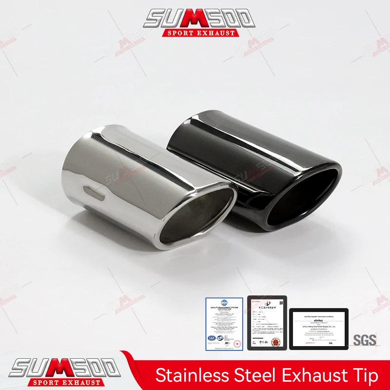 1PCS Stainless Steel PipeTip Car accessories Exhaust Tail for Muffler Pipe Nozzles Modify OEM82119401210 Parts