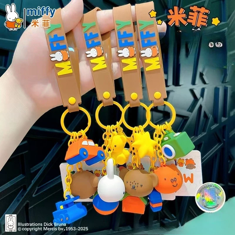 الكرتون ميفي أرنب سلسلة دمية سلسلة المفاتيح Kawaii حقيبة الظهر قلادة مفتاح السيارة اكسسوارات الأطفال مهرجان هدية #3
