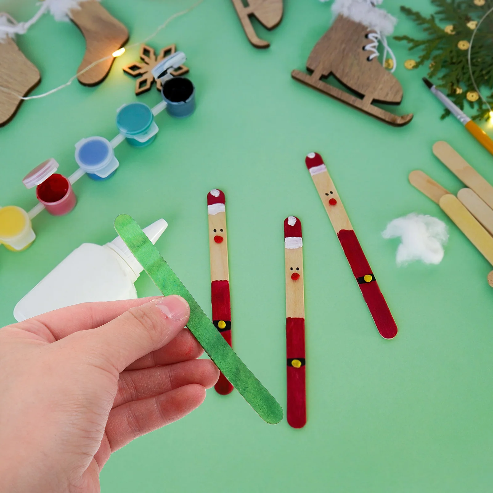 

100 шт., цветные палочки для мороженого из дерева, натуральные и смешанные цвета для рукоделия, художественных промыслов, счетных игр, деревянные палочки для рукоделия