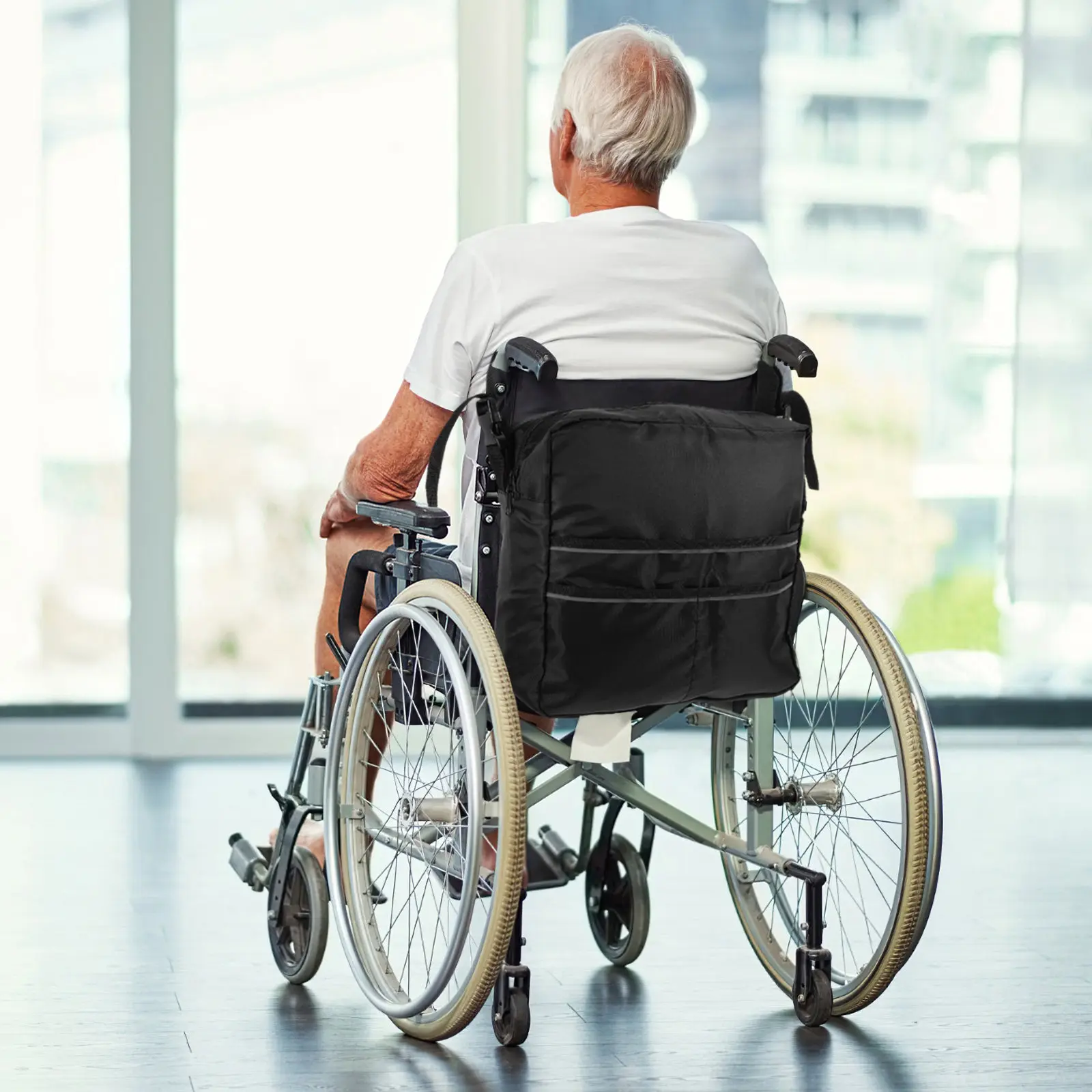 

Electric Wheelchair Storage Bag Large Capacity Waterproof Lightweight Backrest Organizer Travel School Daily Use Convenience